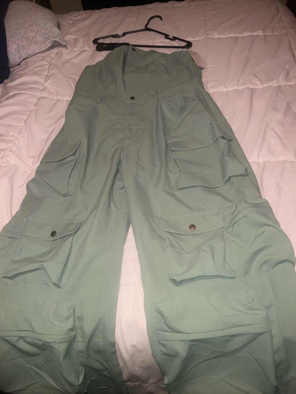 Wide Leg Cargo Pants in Sage Green